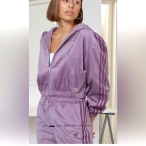 Adidas Corduroy Purple Track Set. Zipper jacket and pants set NWT